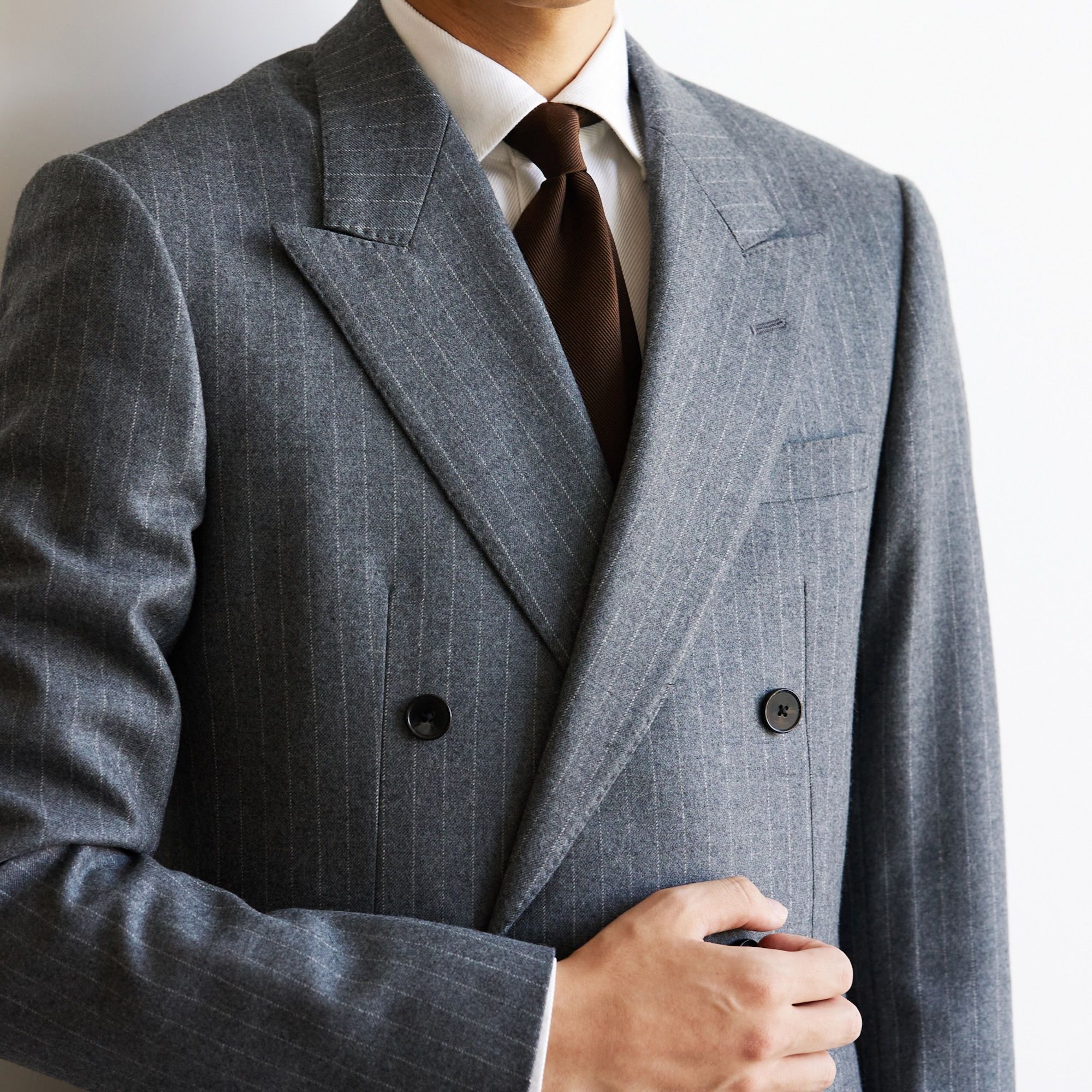 【Name.】チャコールグレーフランネルセットアップ セットアップ Southwick: AMERICAN WOOLEN COMPANY フランネル 3B